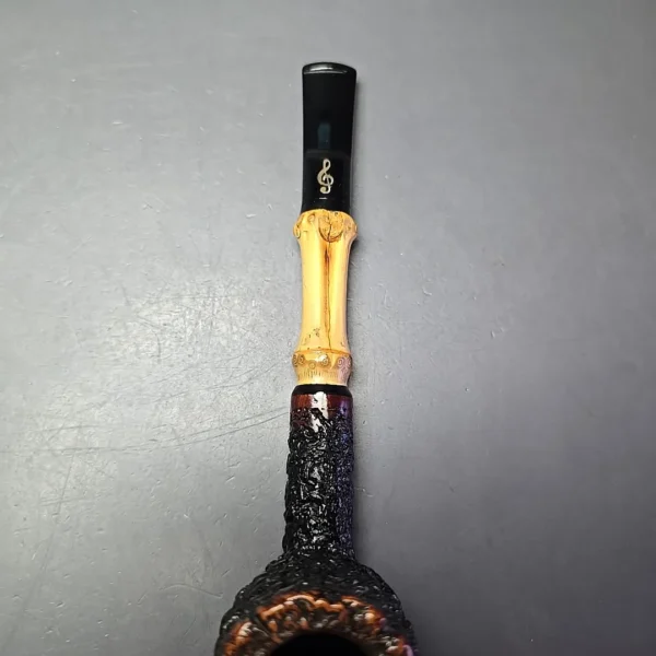 Don Carlos 1 Note Rusticated Billiard w/ Bamboo Estate Briar Pipe, Italian Estates - Image 5