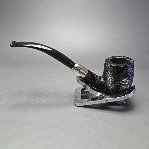 MBSD Briars Timeless Traditions 2 Sandblasted Bent Billiard w/ Silver Handmade Briar Pipe, New - Image 7