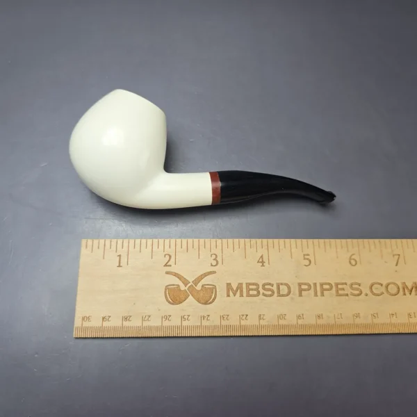 MBSD Meerschaum Deluxe Smooth Brandy Block Meerschaum Pipe, Briar-Mortise, 9mm - Image 12