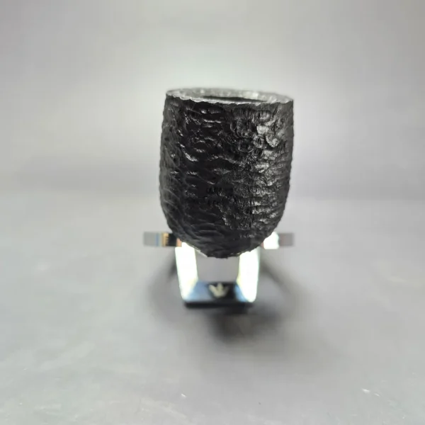 MBSD Briars by Piero Vitale Black Rusticated Billiard w/ Boxwood Briar Pipe, New - Image 3