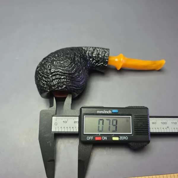 Buckeye Hand Made Partially Sandblasted Blowfish Briar Pipe, New - Image 10