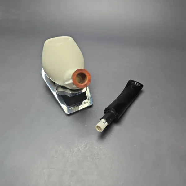 MBSD Meerschaum Deluxe Smooth Brandy Block Meerschaum Pipe, Briar-Mortise, 9mm - Image 14