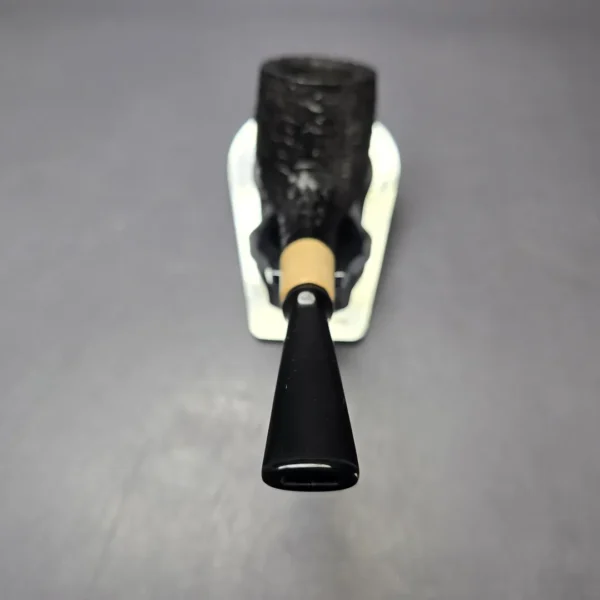 MBSD Briars by Piero Vitale Black Rusticated Billiard w/ Boxwood Briar Pipe, New - Image 5