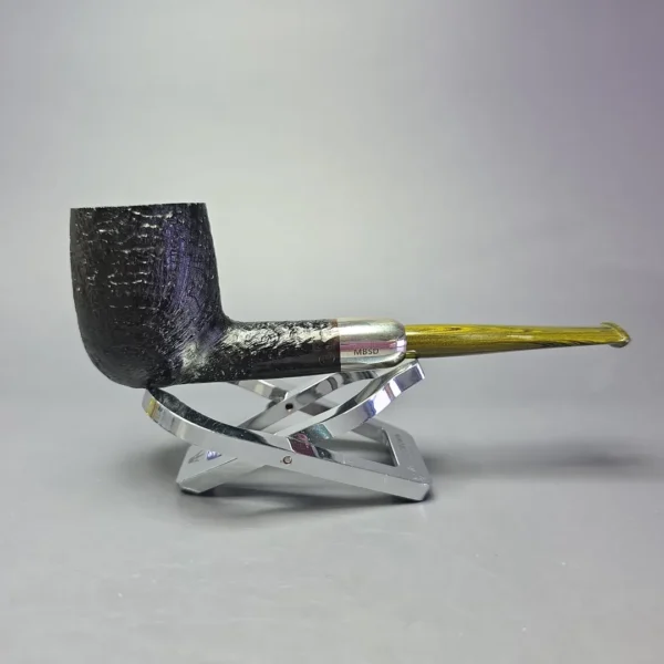 MBSD Briars Timeless Traditions 1 Sandblasted Billiard w/ Silver Handmade Briar Pipe, New - Image 3