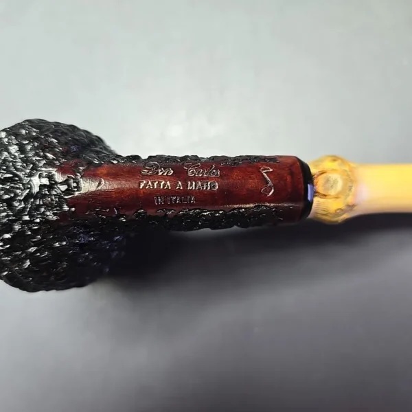 Don Carlos 1 Note Rusticated Billiard w/ Bamboo Estate Briar Pipe, Italian Estates - Image 8