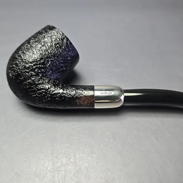 MBSD Briars Timeless Traditions 2 Sandblasted Bent Billiard w/ Silver Handmade Briar Pipe, New - Image 10
