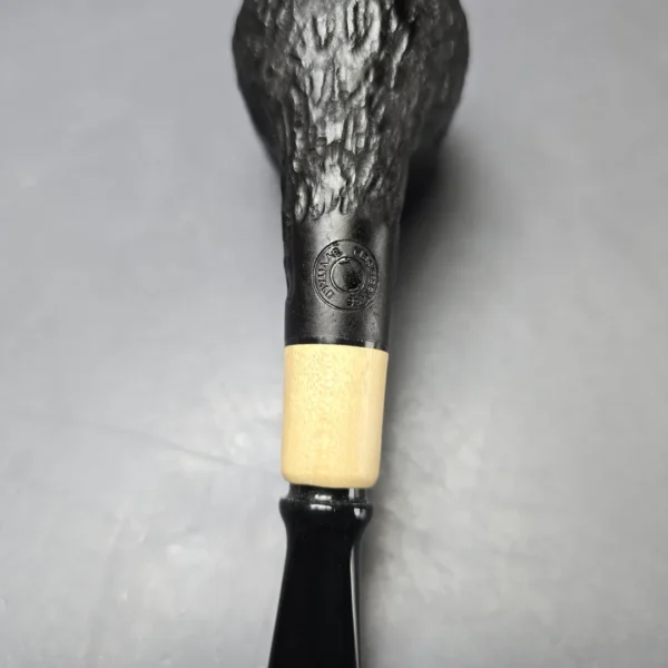 MBSD Briars by Piero Vitale Black Rusticated Billiard w/ Boxwood Briar Pipe, New - Image 9
