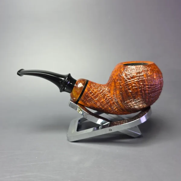 Qi Studio Contrast Sandblasted Apple Estate Briar Pipe, Unsmoked - Image 4