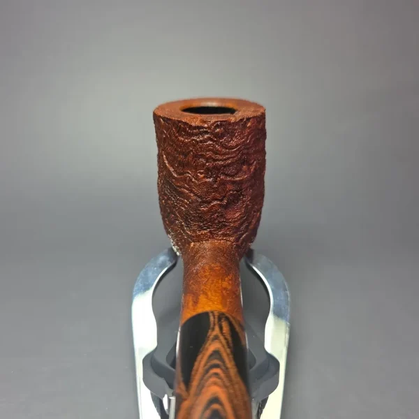 Nate Rose Contrast Sandblasted "LB" Billiard Handmade Briar Pipe, New - Image 6