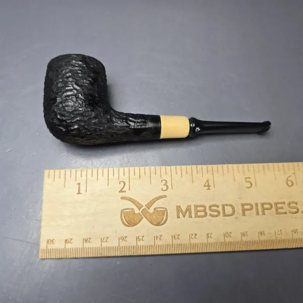 MBSD Briars by Piero Vitale Black Rusticated Billiard w/ Boxwood Briar Pipe, New - Image 10