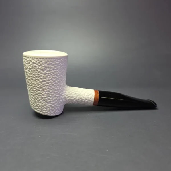 MBSD Meerschaum Deluxe Rusticated Poker Block Meerschaum Pipe, Briar-Mortise, New - Image 3