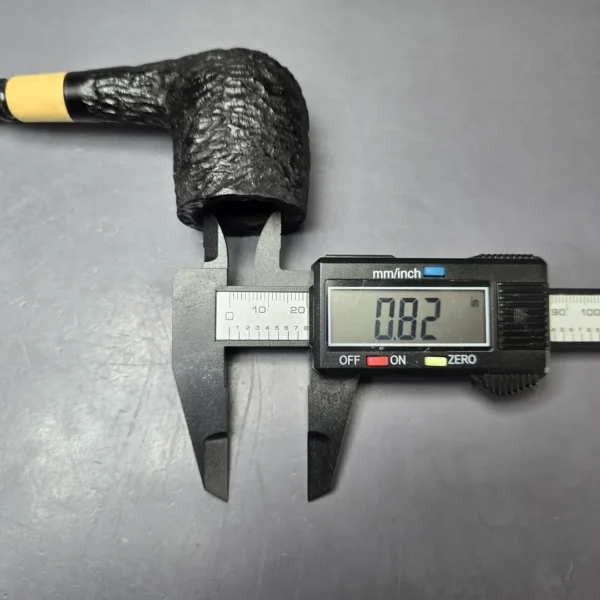 MBSD Briars by Piero Vitale Black Rusticated Billiard w/ Boxwood Briar Pipe, New - Image 11