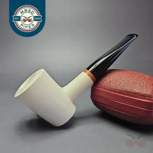 MBSD Meerschaum Deluxe Smooth Poker Block Meerschaum Pipe Briar-Mortise, New