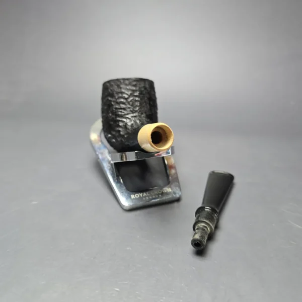 MBSD Briars by Piero Vitale Black Rusticated Billiard w/ Boxwood Briar Pipe, New - Image 12