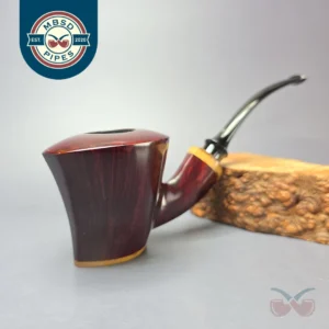 Michael Parks VI Smooth Asymmetric Poker w/ Mammoth Estate Briar Pipe, Unsmoked