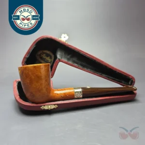 Barling Benjamin Guinea Grain 1815 Smooth Dublin w/ Silver & Case Estate Briar Pipe, Unsmoked, 9mm