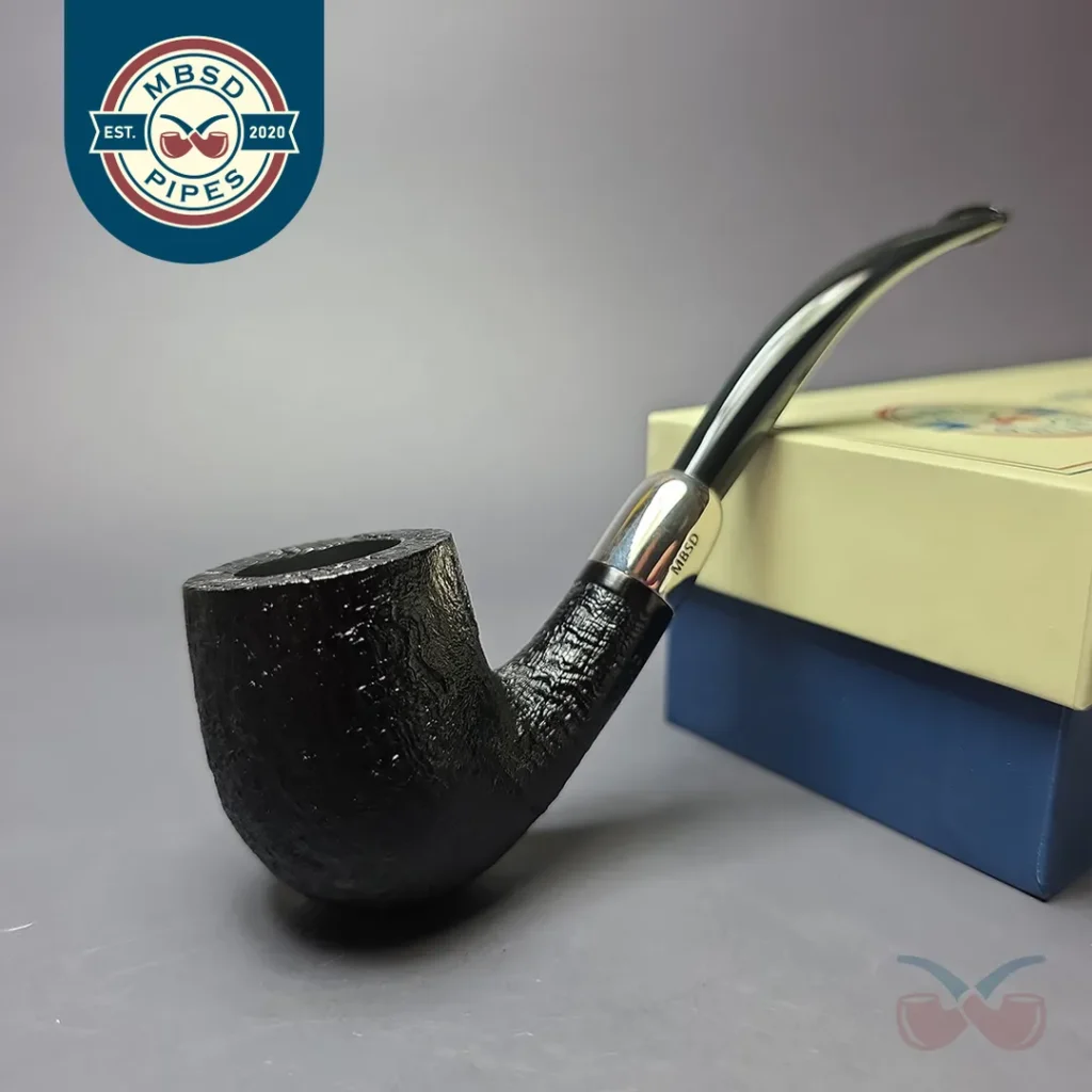 MBSD Briars Timeless Traditions 2 Sandblasted Bent Billiard with Silver (New)