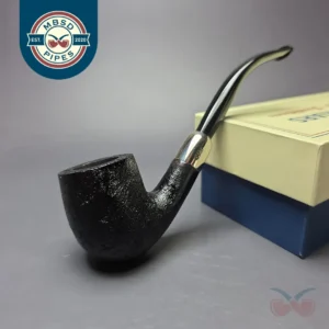 MBSD Briars Timeless Traditions 2 Sandblasted Bent Billiard w/ Silver Handmade Briar Pipe, New