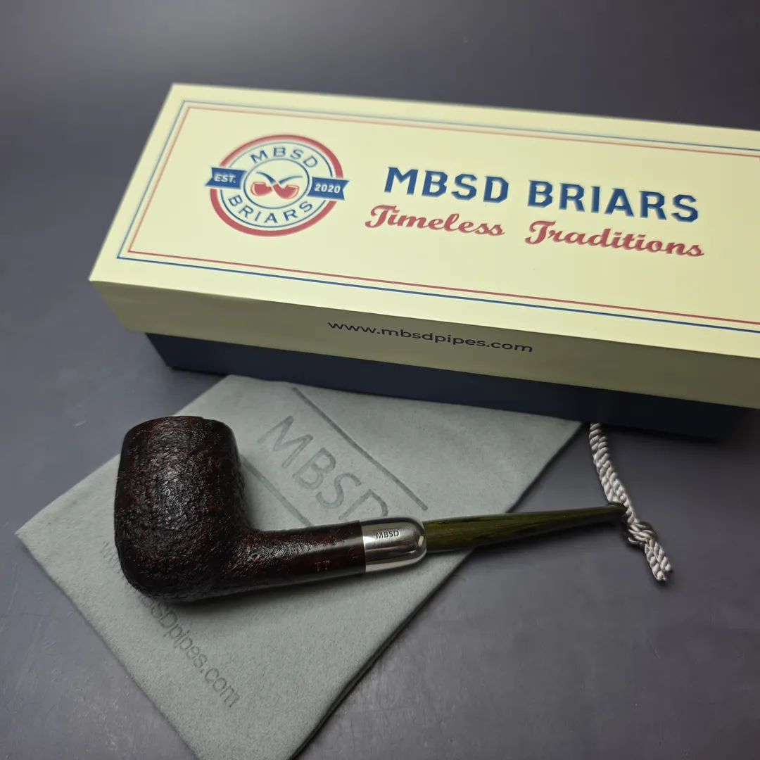 MBSD Briars Timeless Traditions 1 Sandblasted Billiard w/ Silver Handmade Briar Pipe, New - Image 2