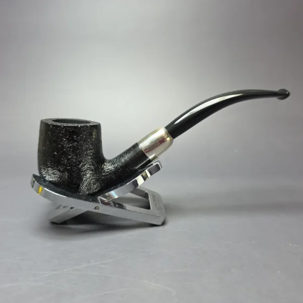 MBSD Briars Timeless Traditions 2 Sandblasted Bent Billiard w/ Silver Handmade Briar Pipe, New - Image 3
