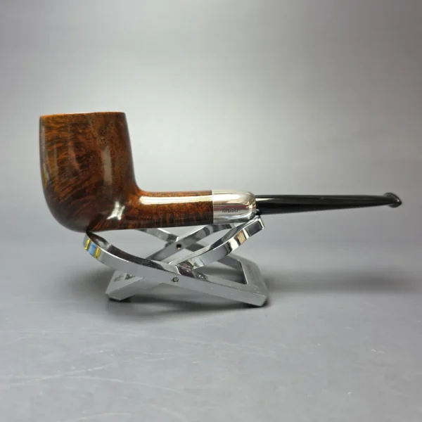 MBSD Briars Timeless Traditions 1 Smooth Billiard w/ Silver Handmade Briar Pipe, New - Image 3