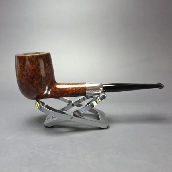 MBSD Briars Timeless Traditions 1 Smooth Billiard w/ Silver Handmade Briar Pipe, New - Image 3