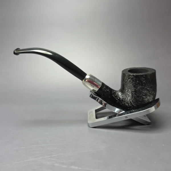 MBSD Briars Timeless Traditions 2 Sandblasted Bent Billiard w/ Silver Handmade Briar Pipe, New - Image 4