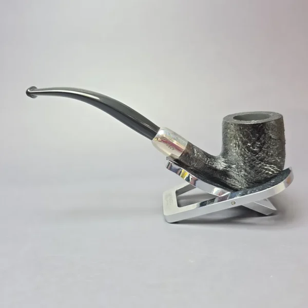 MBSD Briars Timeless Traditions 2 Sandblasted Bent Billiard w/ Silver Handmade Briar Pipe, New - Image 5