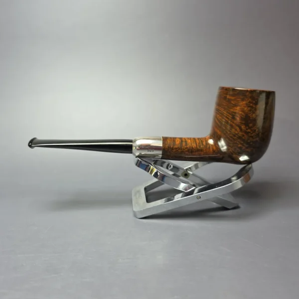 MBSD Briars Timeless Traditions 1 Smooth Billiard w/ Silver Handmade Briar Pipe, New - Image 5