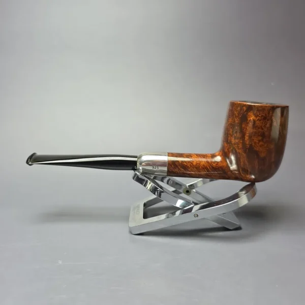 MBSD Briars Timeless Traditions 1 Smooth Billiard w/ Silver Handmade Briar Pipe, New - Image 5
