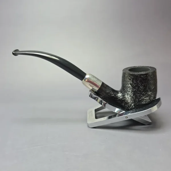 MBSD Briars Timeless Traditions 2 Sandblasted Bent Billiard w/ Silver Handmade Briar Pipe, New - Image 5