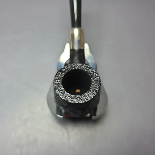 MBSD Briars Timeless Traditions 2 Sandblasted Bent Billiard w/ Silver Handmade Briar Pipe, New - Image 6