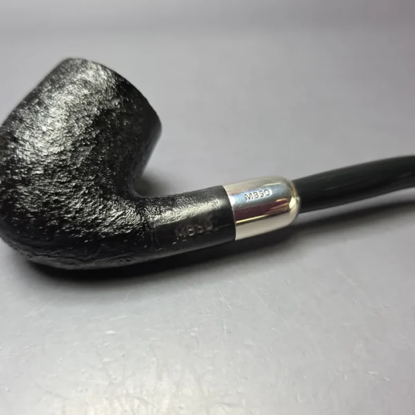 MBSD Briars Timeless Traditions 2 Sandblasted Bent Billiard w/ Silver Handmade Briar Pipe, New - Image 7
