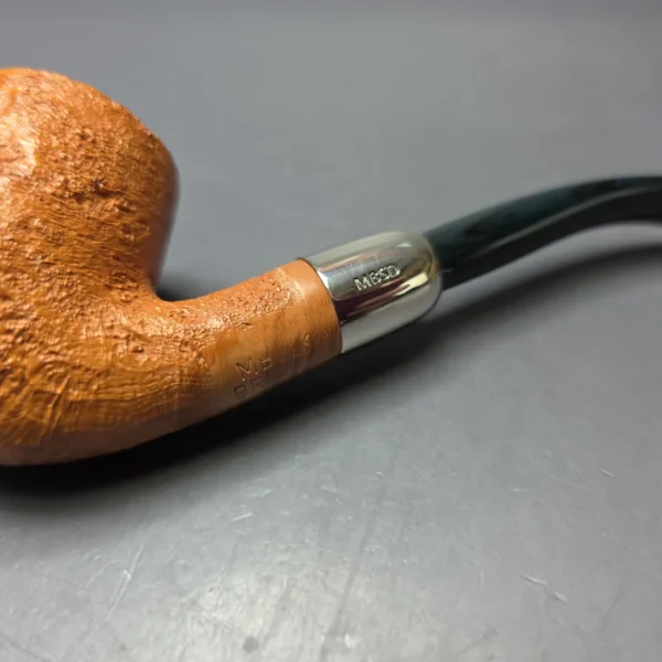 MBSD Briars Timeless Traditions 2 Sandblasted Bent Billiard w/ Silver Handmade Briar Pipe, New - Image 8
