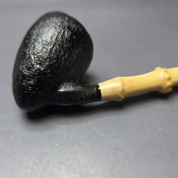 MBSD Briars Modern Masters 1 Sandblasted Peewit w/ Bamboo Briar Pipe, New - Image 8