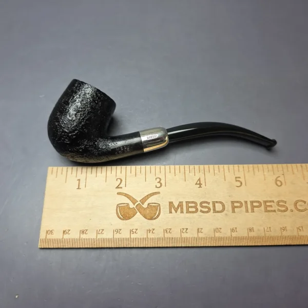 MBSD Briars Timeless Traditions 2 Sandblasted Bent Billiard w/ Silver Handmade Briar Pipe, New - Image 8