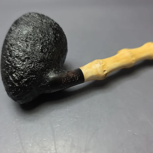 MBSD Briars Modern Masters 1 Sandblasted Peewit w/ Bamboo Briar Pipe, New - Image 8
