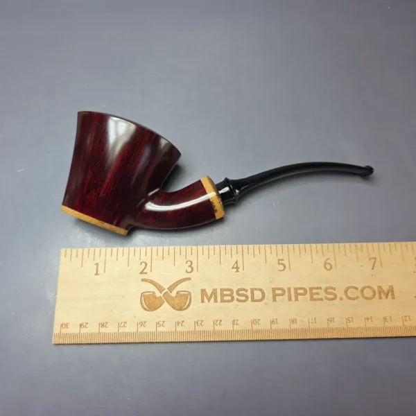 Michael Parks VI Smooth Asymmetric Poker w/ Mammoth Estate Briar Pipe, Unsmoked - Image 8