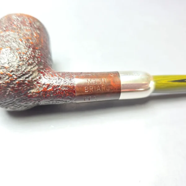 MBSD Briars Timeless Traditions 1 Sandblasted Billiard w/ Silver Handmade Briar Pipe, New - Image 9