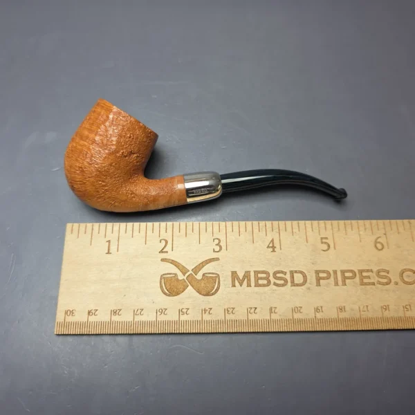 MBSD Briars Timeless Traditions 2 Sandblasted Bent Billiard w/ Silver Handmade Briar Pipe, New - Image 9