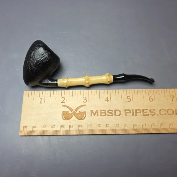 MBSD Briars Modern Masters 1 Sandblasted Peewit w/ Bamboo Briar Pipe, New - Image 9