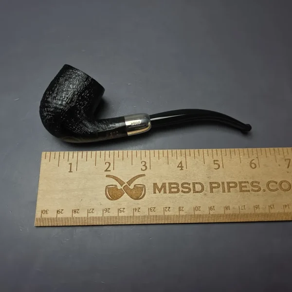 MBSD Briars Timeless Traditions 2 Sandblasted Bent Billiard w/ Silver Handmade Briar Pipe, New - Image 9