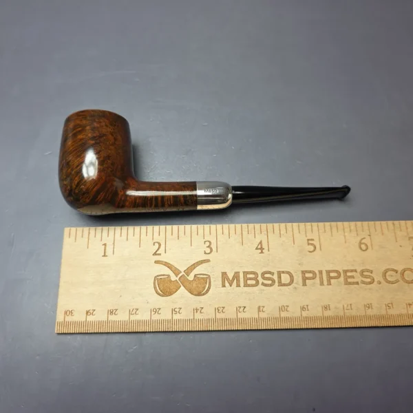 MBSD Briars Timeless Traditions 1 Smooth Billiard w/ Silver Handmade Briar Pipe, New - Image 9