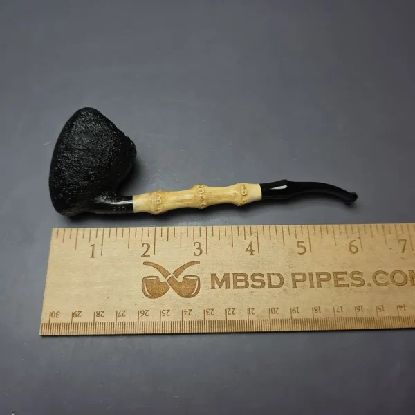 MBSD Briars Modern Masters 1 Sandblasted Peewit w/ Bamboo Briar Pipe, New - Image 9