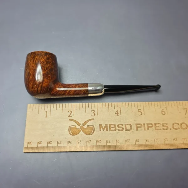 MBSD Briars Timeless Traditions 1 Smooth Billiard w/ Silver Handmade Briar Pipe, New - Image 9