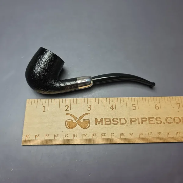 MBSD Briars Timeless Traditions 2 Sandblasted Bent Billiard w/ Silver Handmade Briar Pipe, New - Image 9