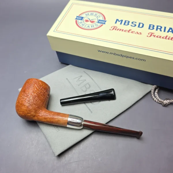 MBSD Briars Timeless Traditions 1 Sandblasted Billiard w/ Silver & Extra Stem Handmade Briar Pipe, New - Image 10