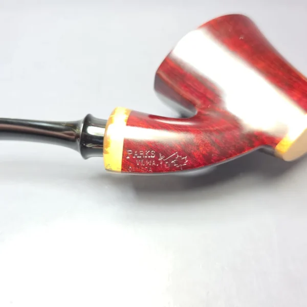 Michael Parks VI Smooth Asymmetric Poker w/ Mammoth Estate Briar Pipe, Unsmoked - Image 10