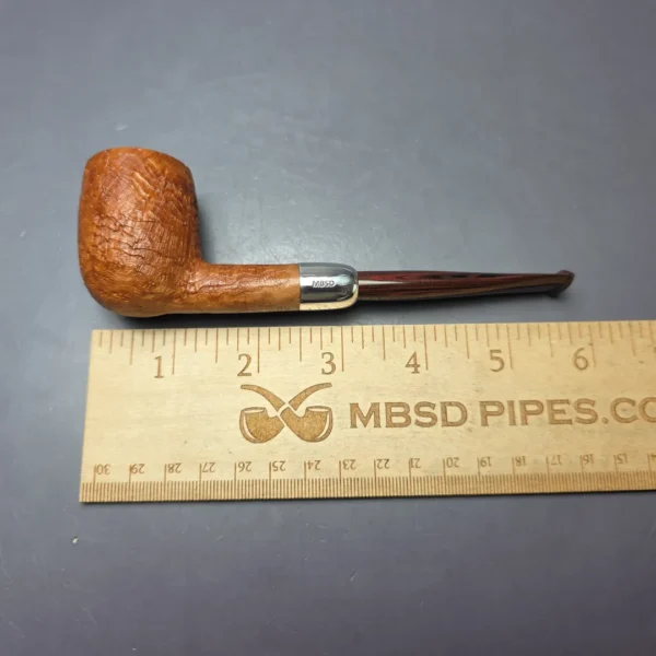 MBSD Briars Timeless Traditions 1 Sandblasted Billiard w/ Silver & Extra Stem Handmade Briar Pipe, New - Image 12