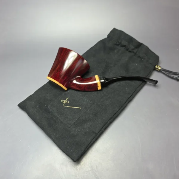 Michael Parks VI Smooth Asymmetric Poker w/ Mammoth Estate Briar Pipe, Unsmoked - Image 12